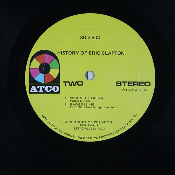 History of Eric Clapton Vinyl Record Album Gatefold ATCO SD2-803 1972 - Picture 7 of 14